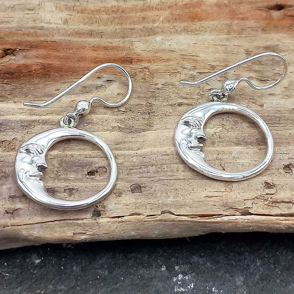 Mexican man in the moon drop earrings