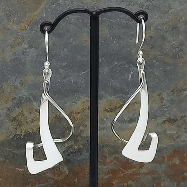 Handmade Twisting Strand Silver Earrings