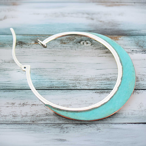 Handmade Silver Large Hoops