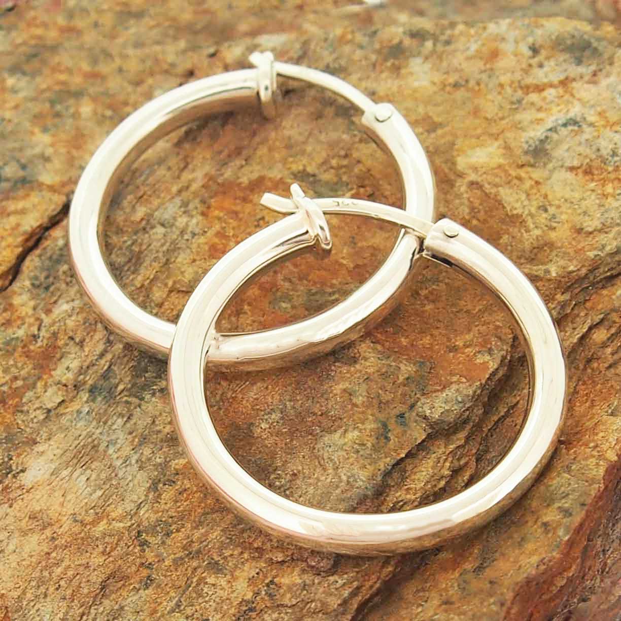 Chunky silver hoop earrings