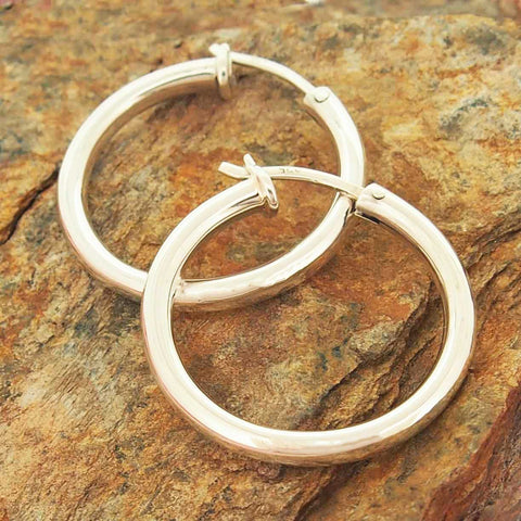 Chunky silver hoop earrings