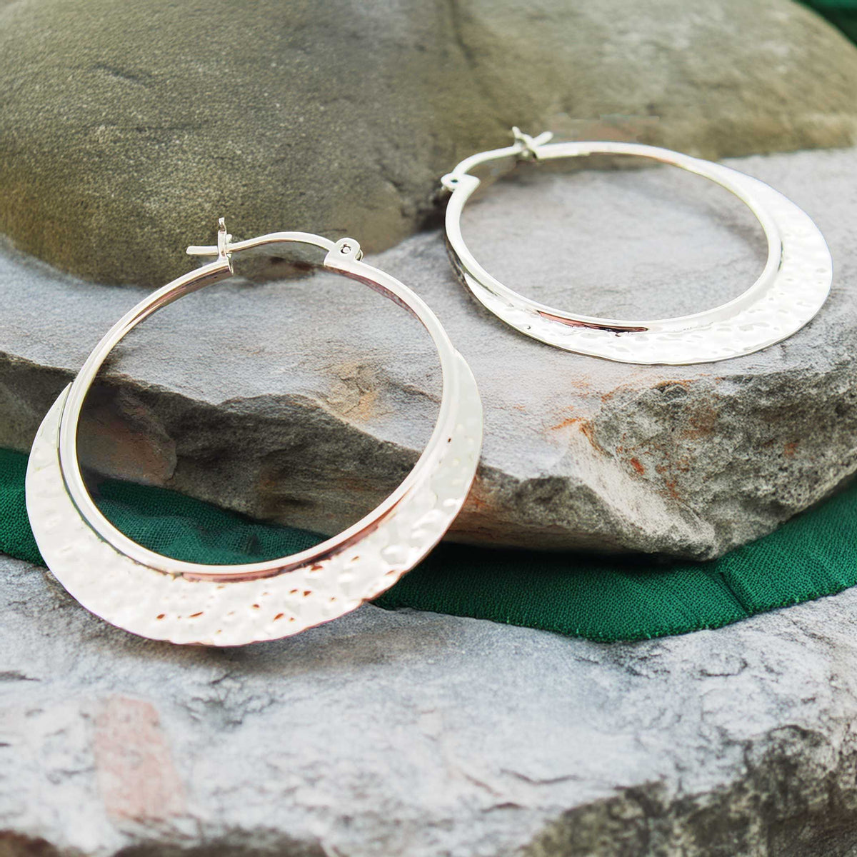 Large silver hoops
