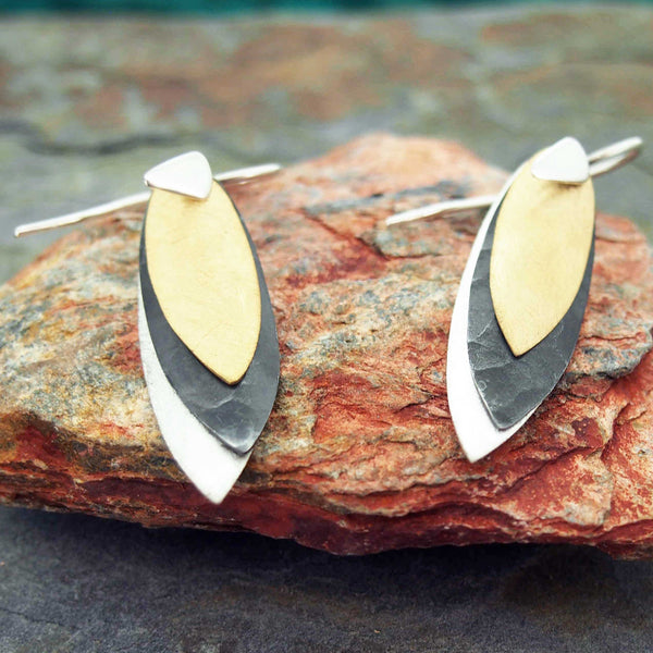 Three Leaves Silver Earrings
