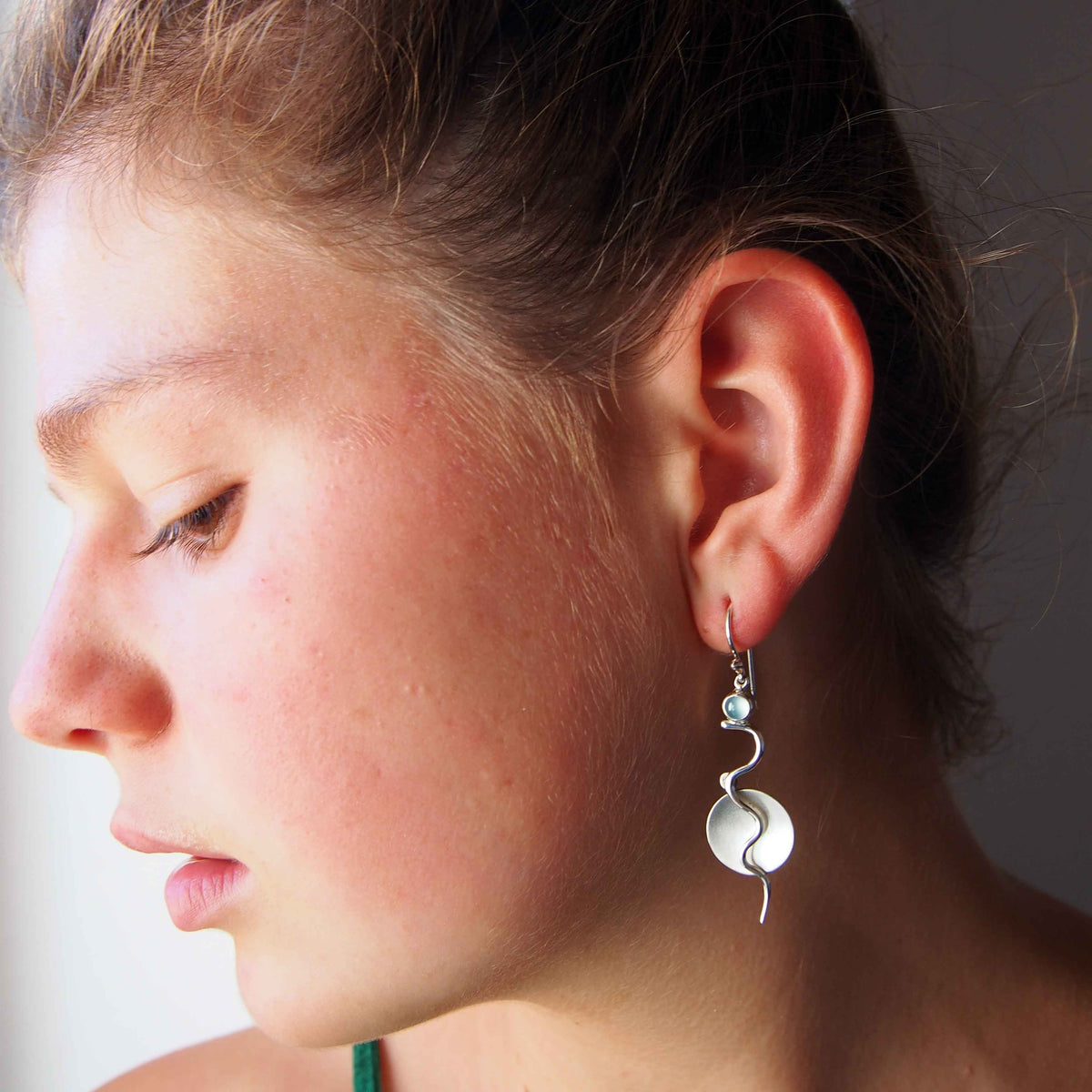 Chalcedony Flame Silver Earrings Main image