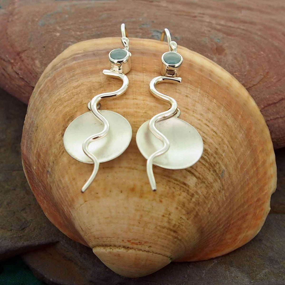 Unusual Chalcedony Sterling Silver Earrings