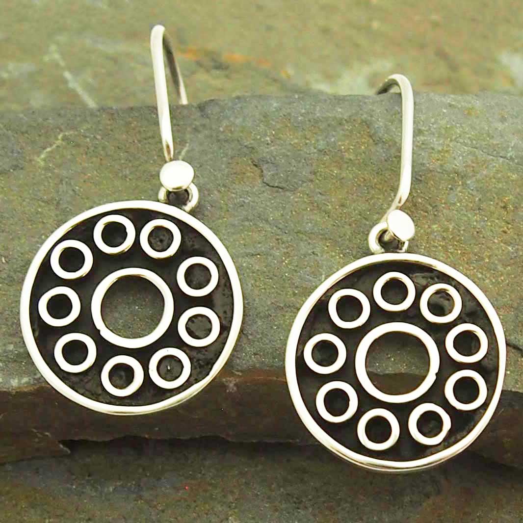 Unusual sterling silver drop earrings