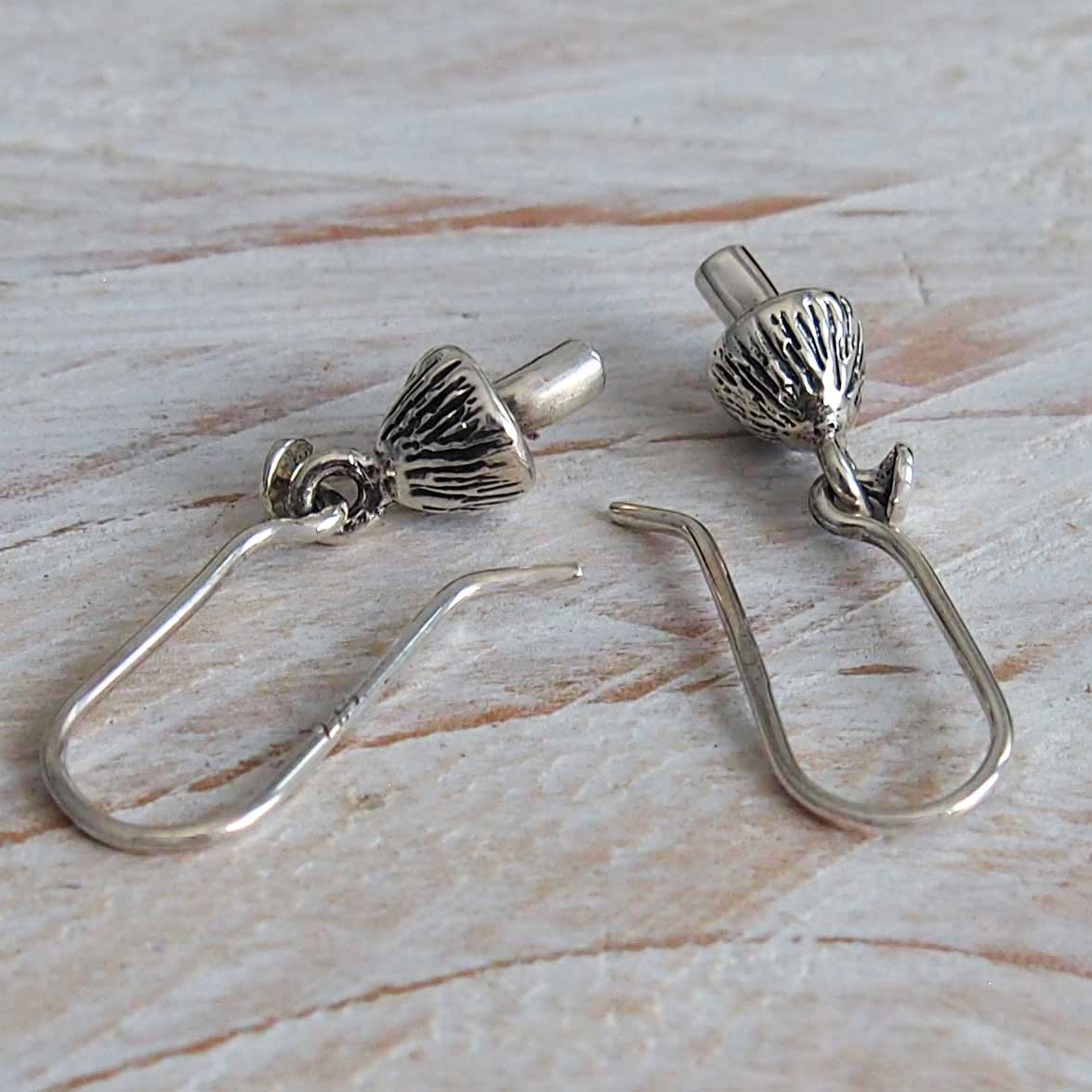 Mushroom drop earrings