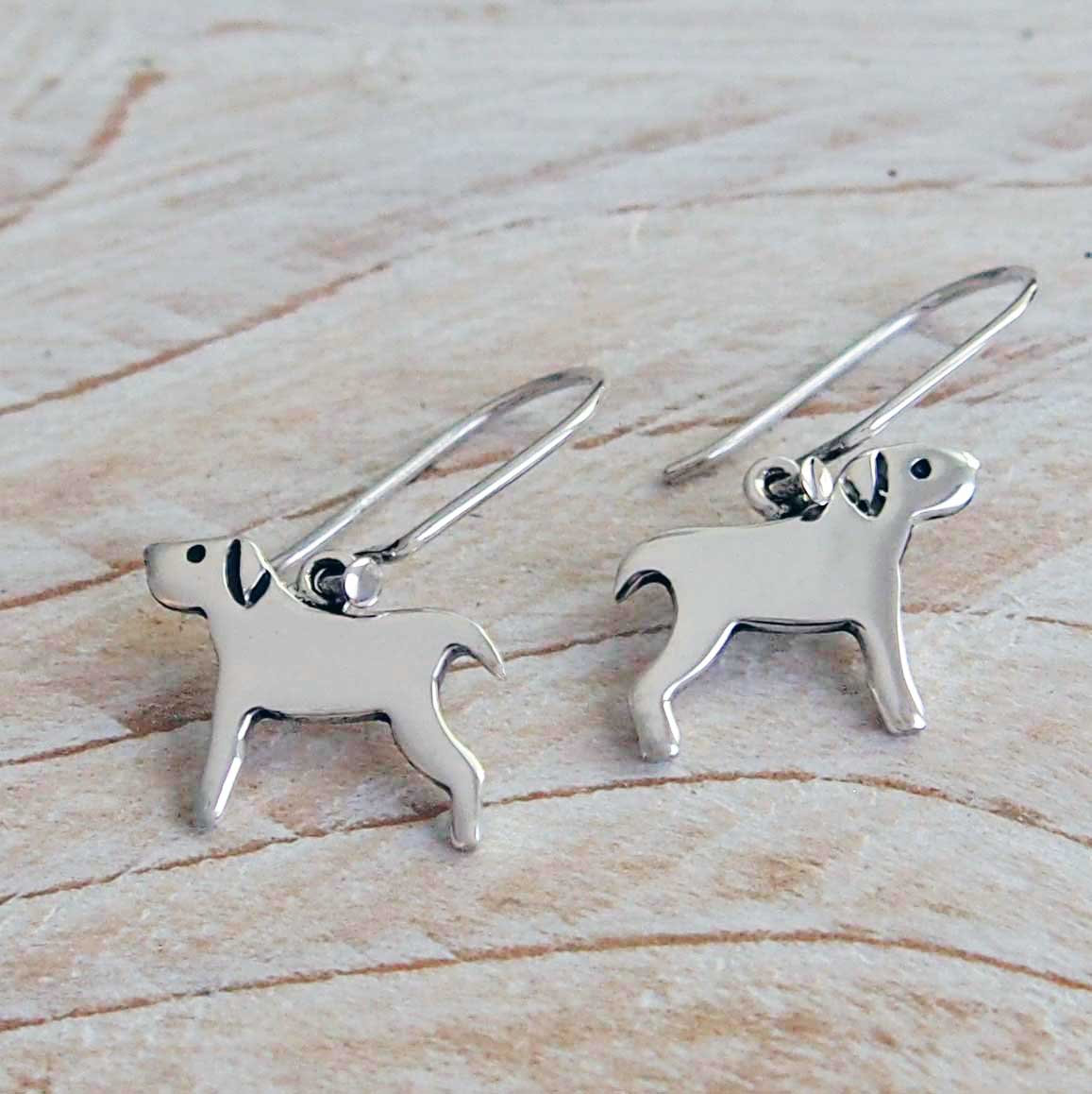 Unusual Sterling Silver Dog Earrings