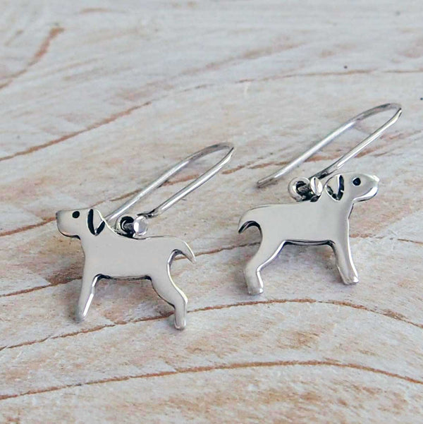 Unusual Sterling Silver Dog Earrings