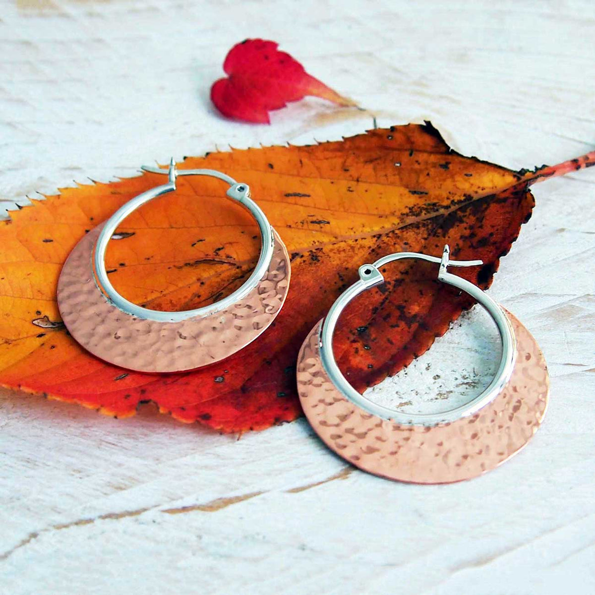 Copper Moon Silver Hoop Earrings Main image