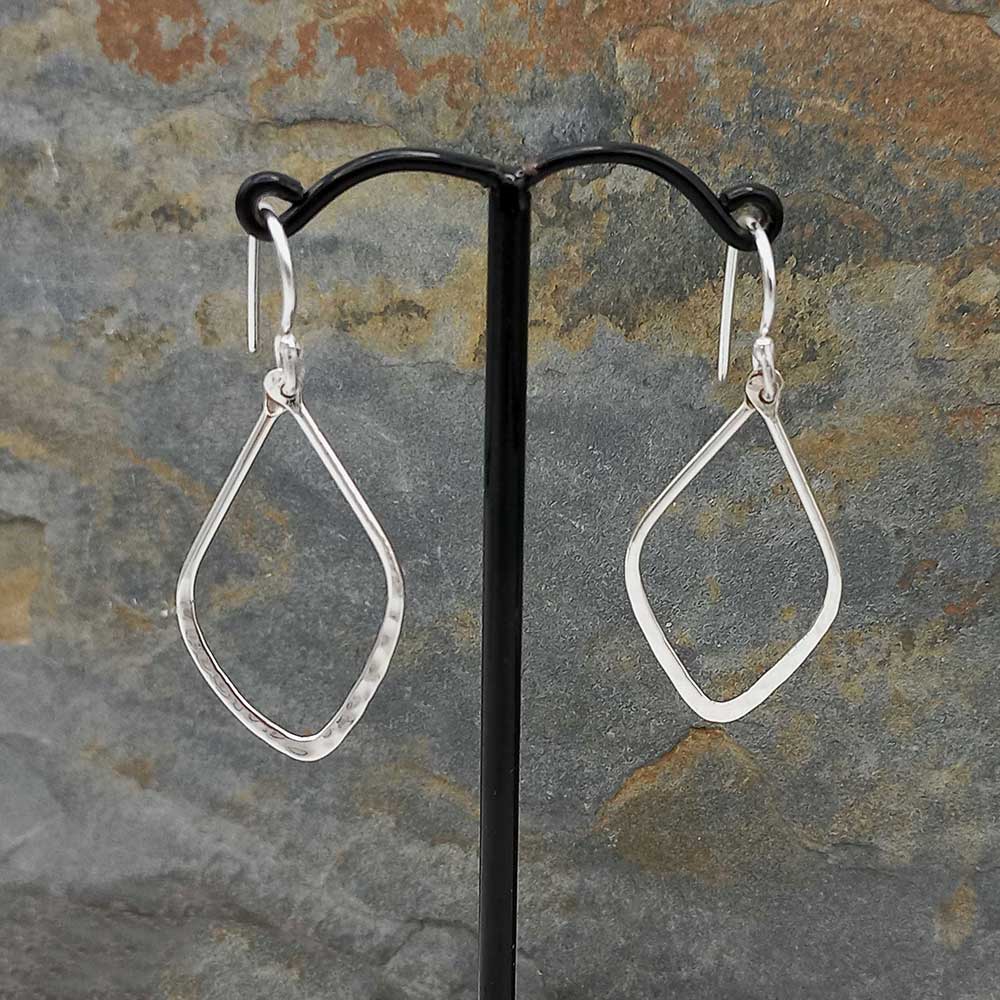 Mexican Silver Diamond Beaten earrings