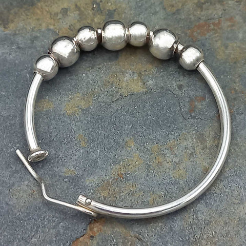 Sterling silver hoops with beads