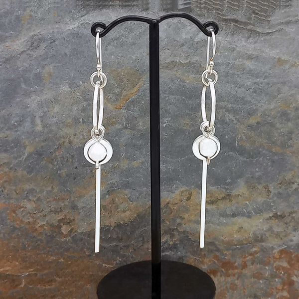 Circle Strand Silver Earrings