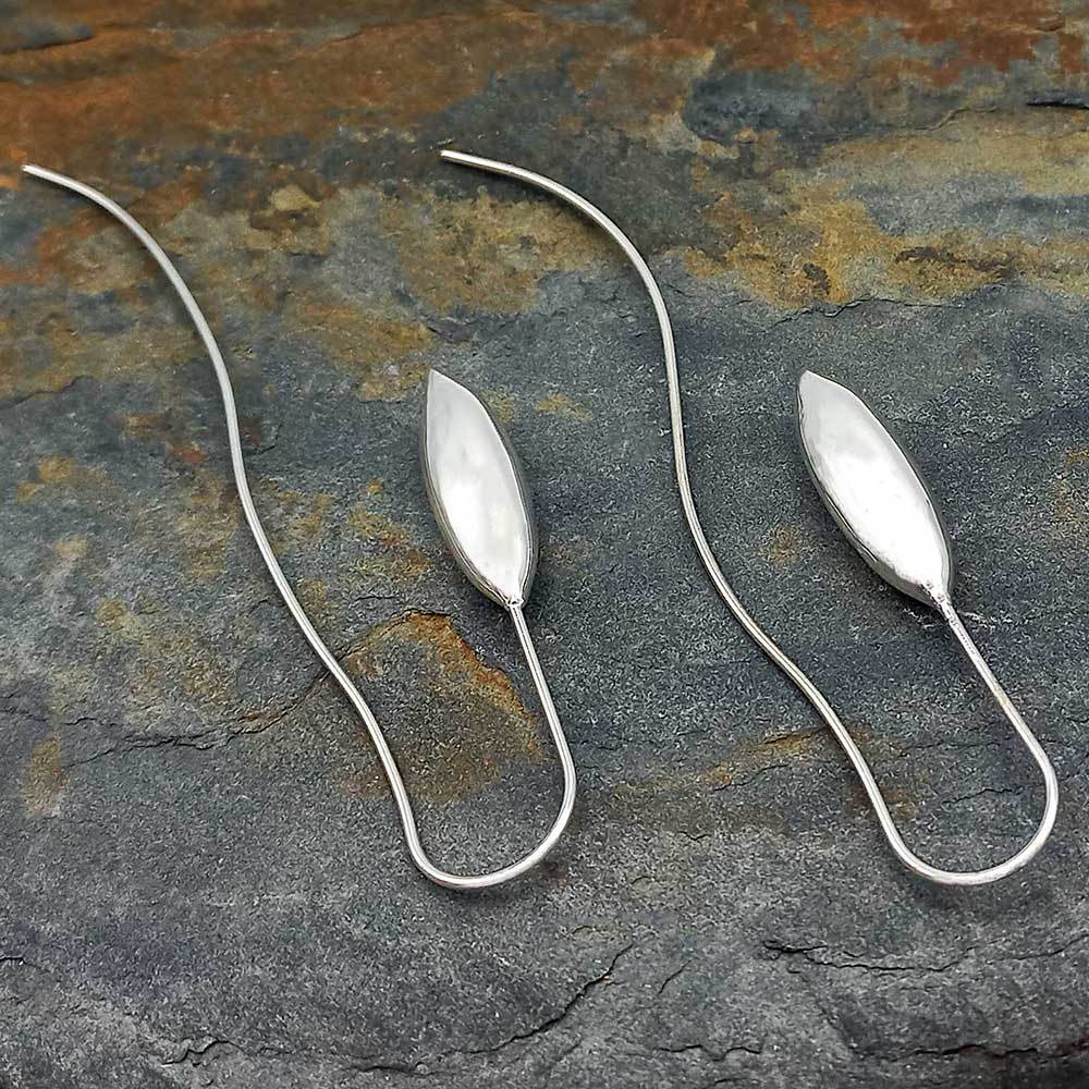 Pull-through Mexican silver earrings
