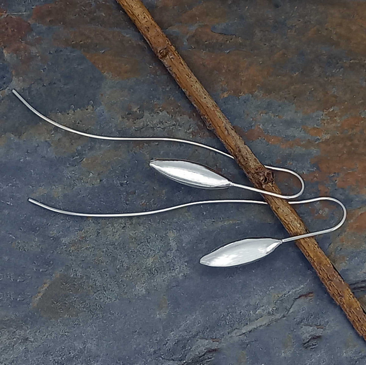 Almond Silver Earrings Main image