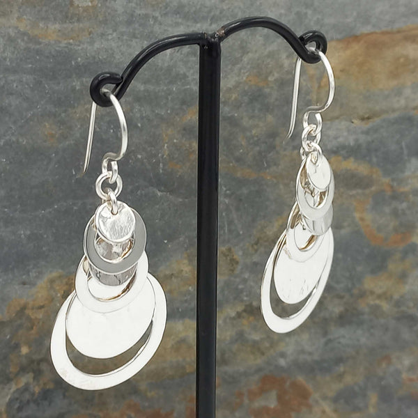 Boho silver earrings from Mexico