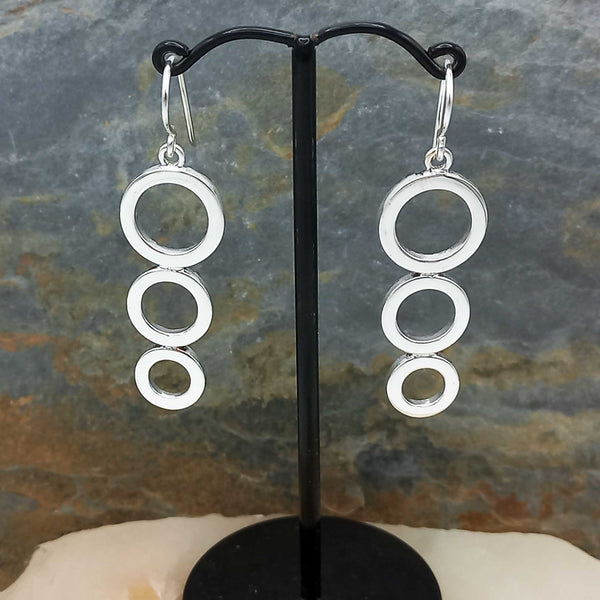 mexican handmade circle silver earrings
