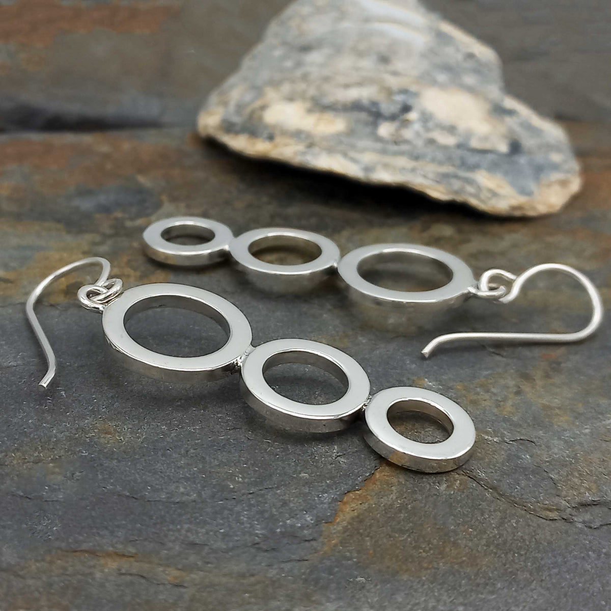 Unusual Circles sterling silver earrings
