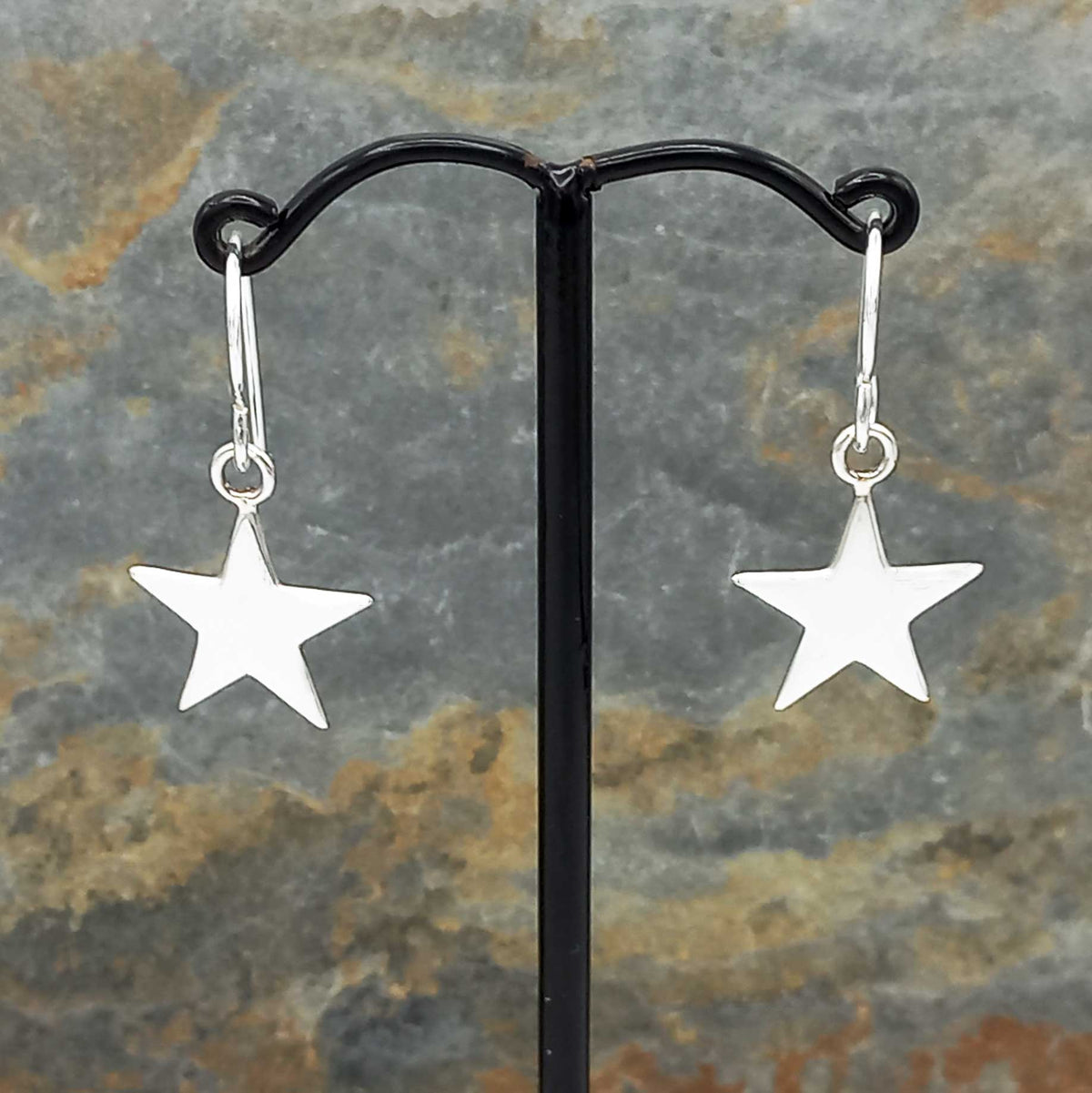 Polished Star Silver Earring