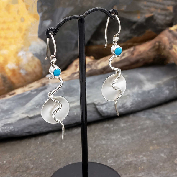 Turquoise Silver Drop Earrings