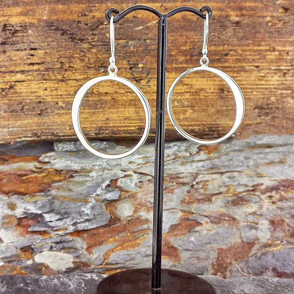 Silver circle hoop Mexican earrings