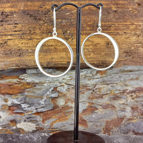 Silver circle hoop Mexican earrings