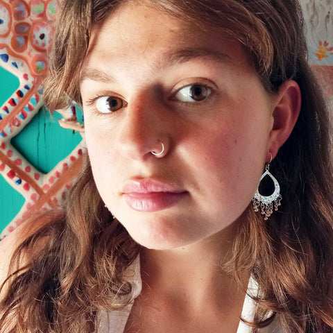 Bohemian Silver Dangle Earrings