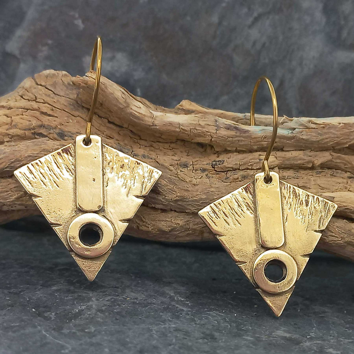 Mayan handmade Brass earrings
