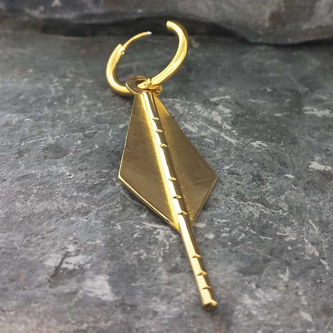 Unusual handmade brass boho earrings 