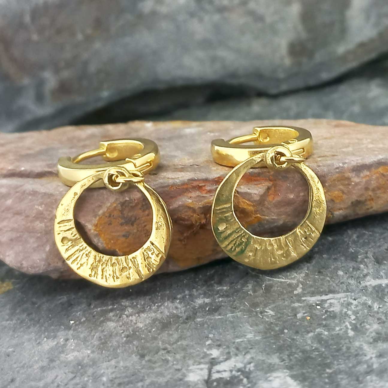 Eclipse Hoop Brass Earrings