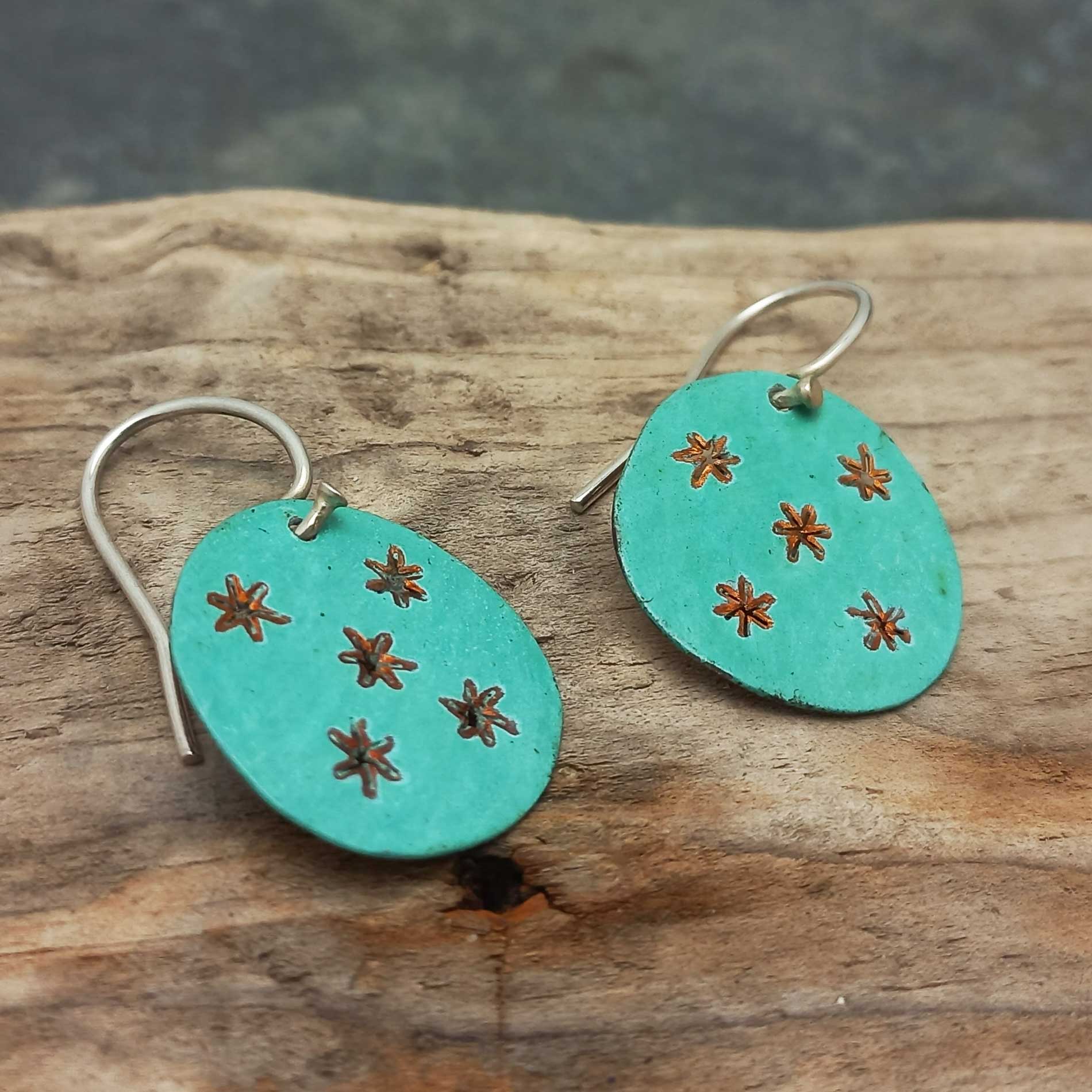 Handmade unusual star sky earrings