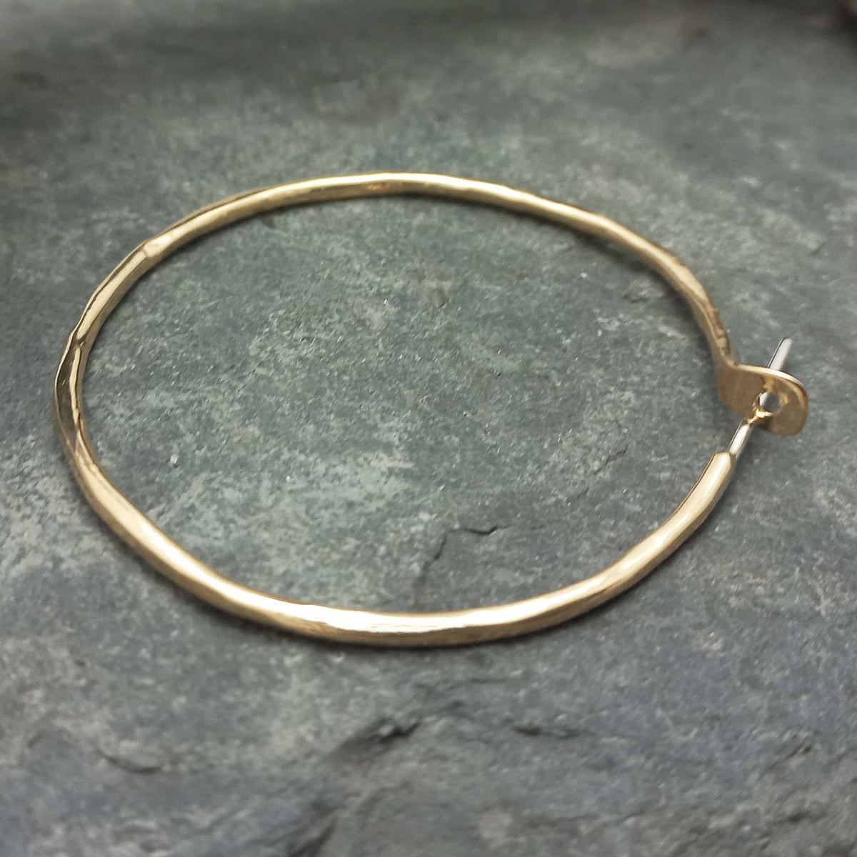 Sterling silver post brass hoop