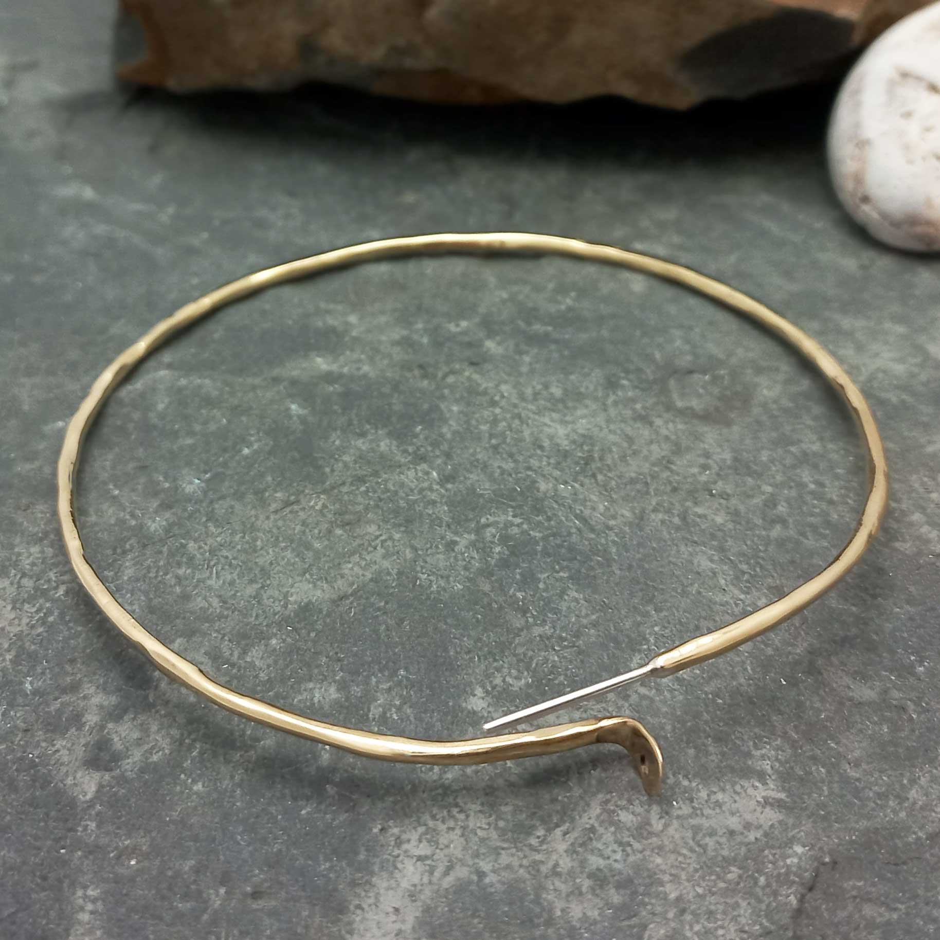 Brass Hoop Large Hammered Earrings