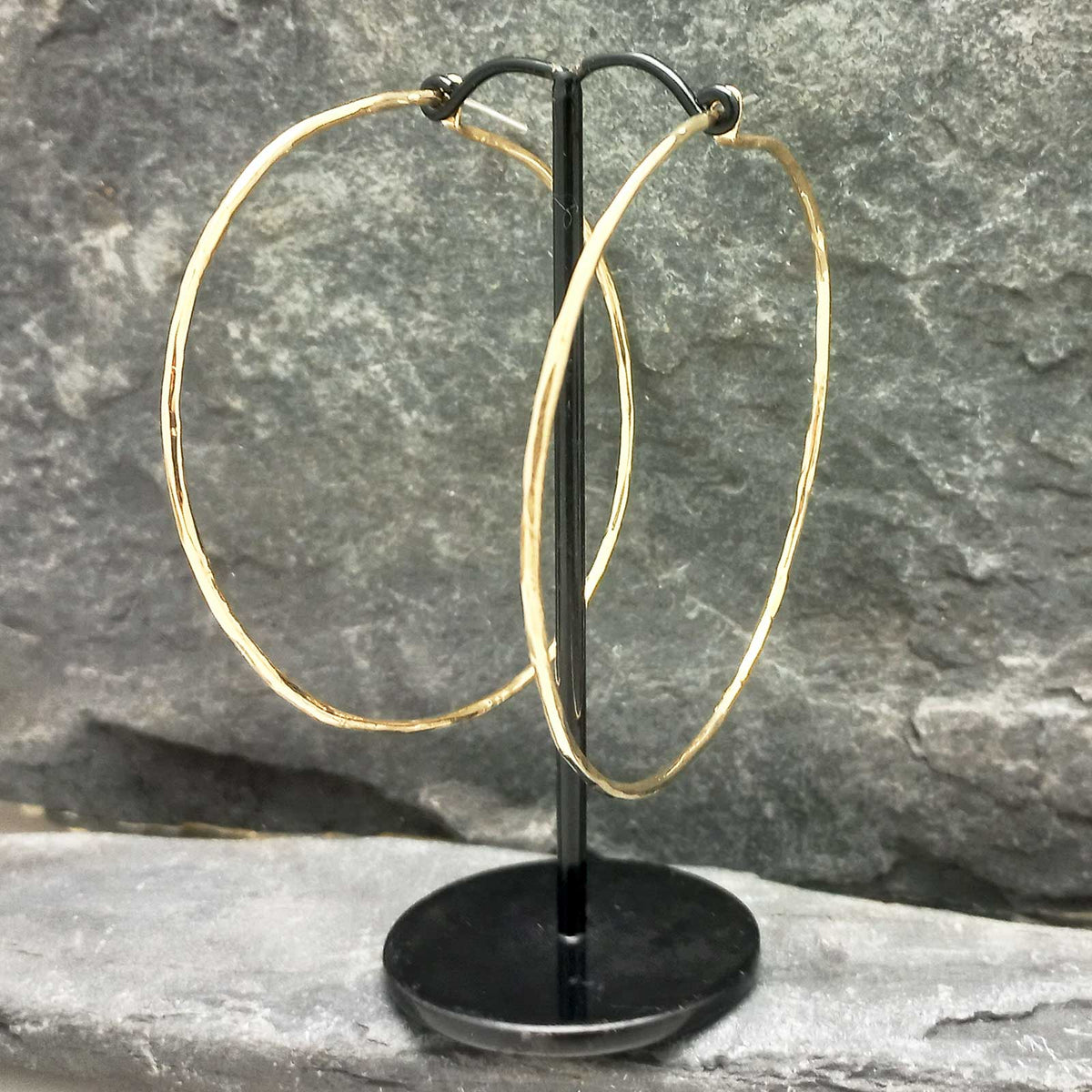 Large statement brass hoops