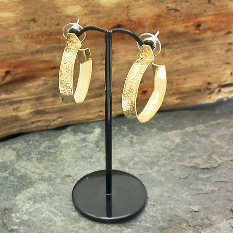 Statement brass semi-hoop Mexican earrings