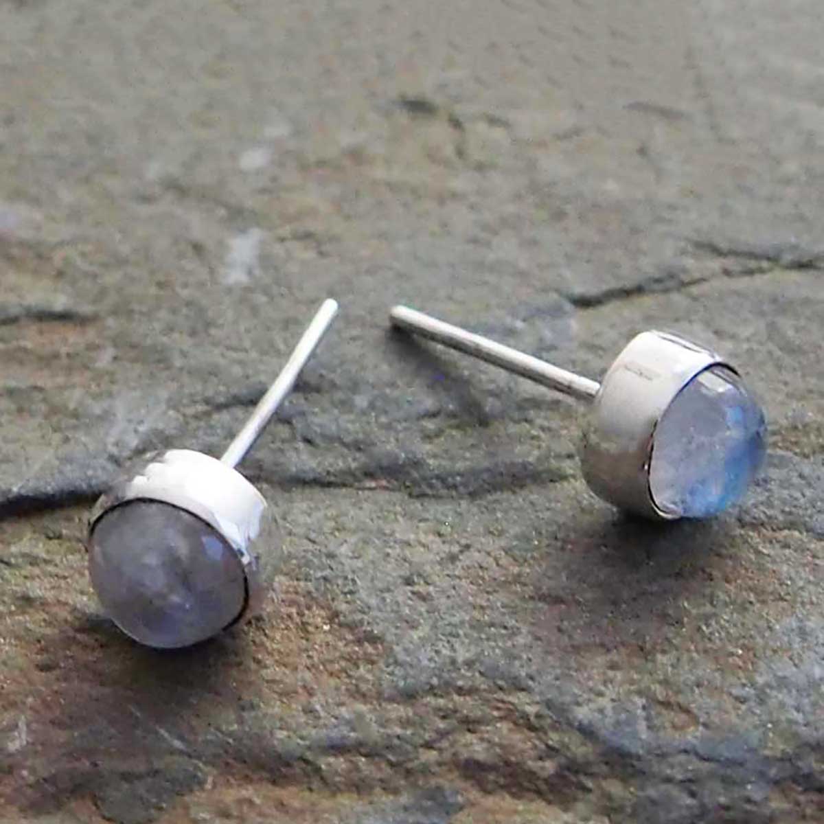 Sterling silver studs with Moonstone