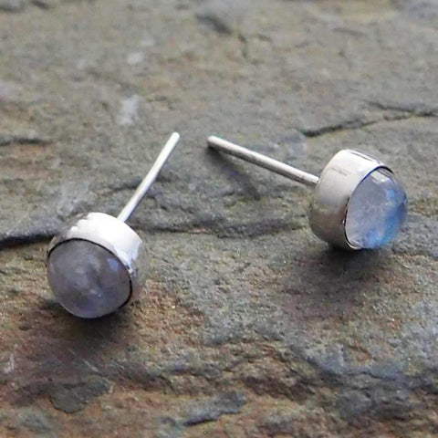 Sterling silver studs with Moonstone
