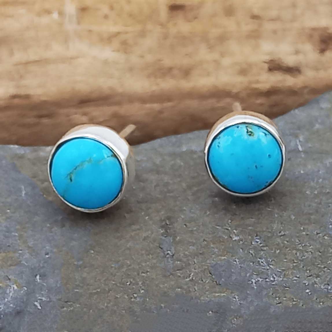 Turquoise 6mm Silver Stud Earrings (16) Secondary image