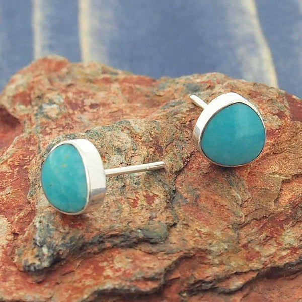 Handmade stud earrings with Turquoise