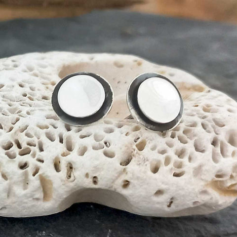 Sterling Silver Circle Oxidised Studs