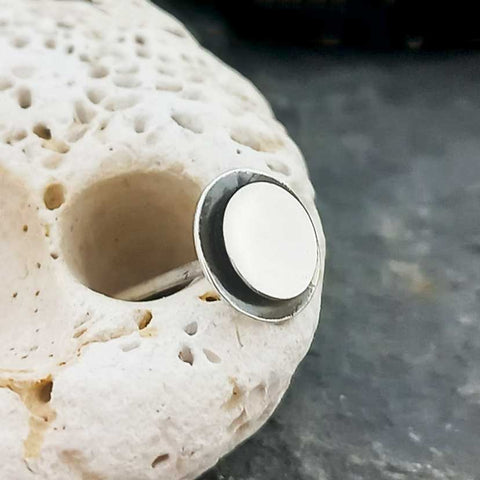 Handmade unusual silver stud earring