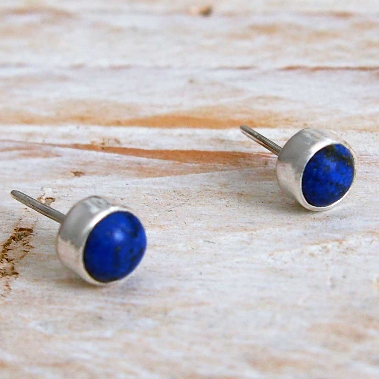 Lapis Mexican silver studs