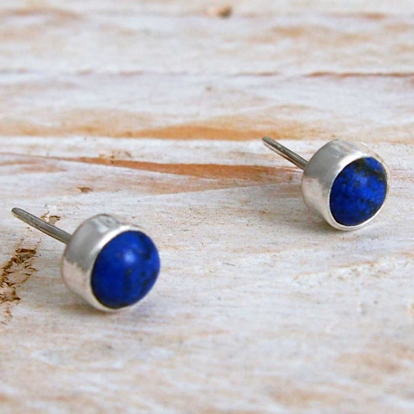 Lapis Mexican silver studs