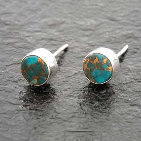 Unusual Turquoise Silver Earrings