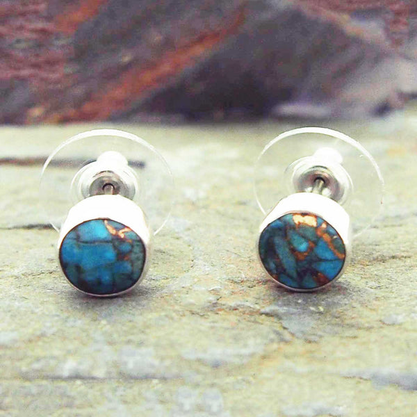 Handmade Silver studs with Turquoise stone