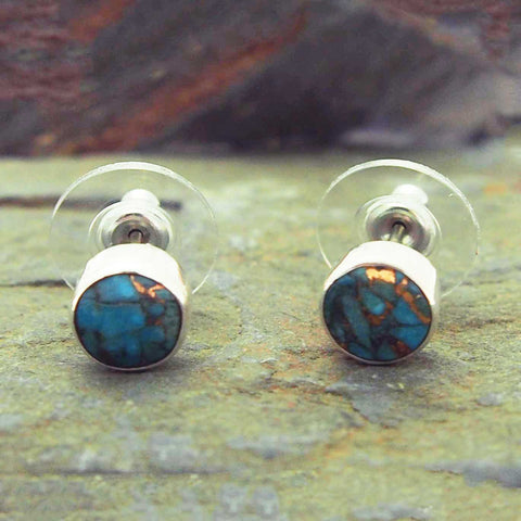 Handmade Silver studs with Turquoise stone