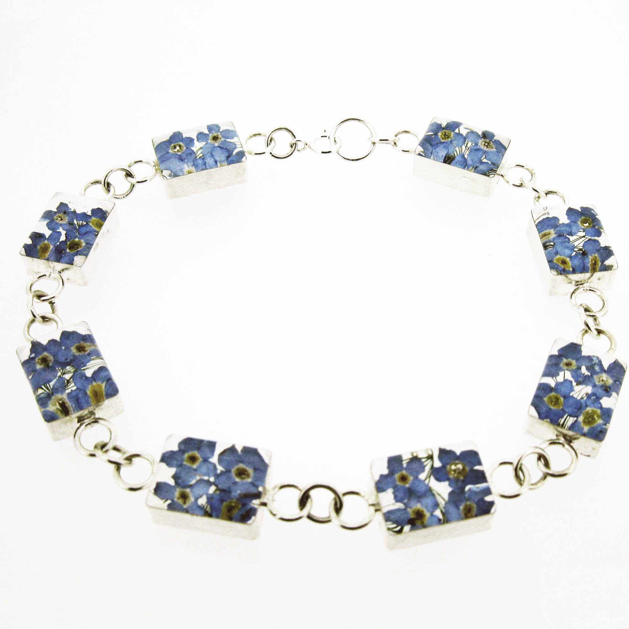 Sterling silver handmade flower bracelet