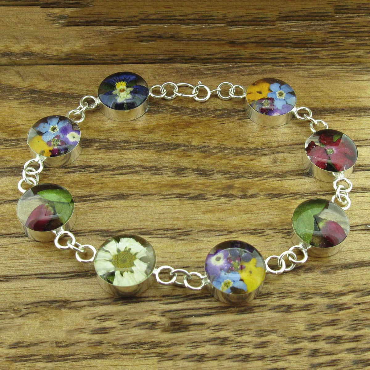 Circle Silver Flower Bracelet Main image
