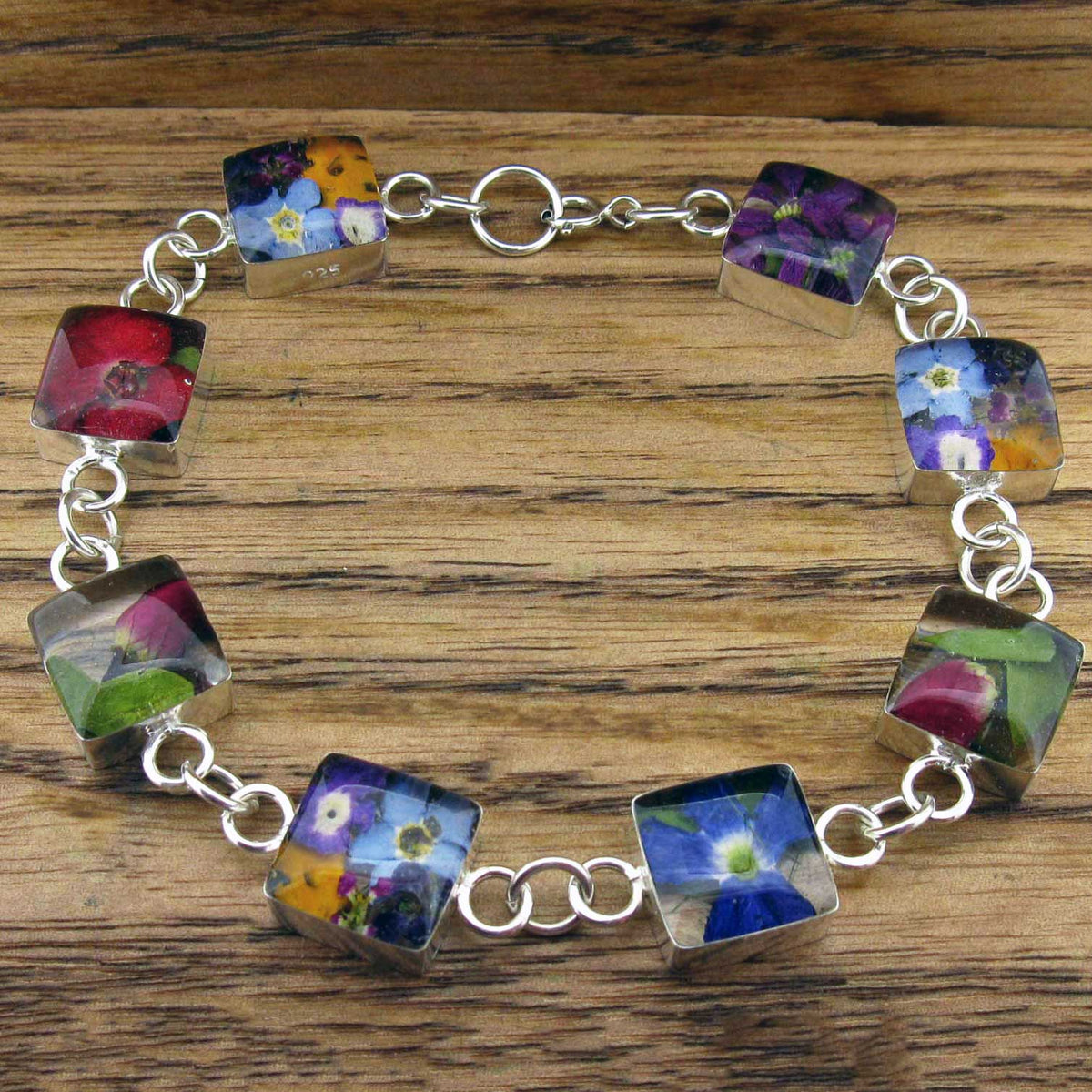 Square Silver Flower Bracelet Main image