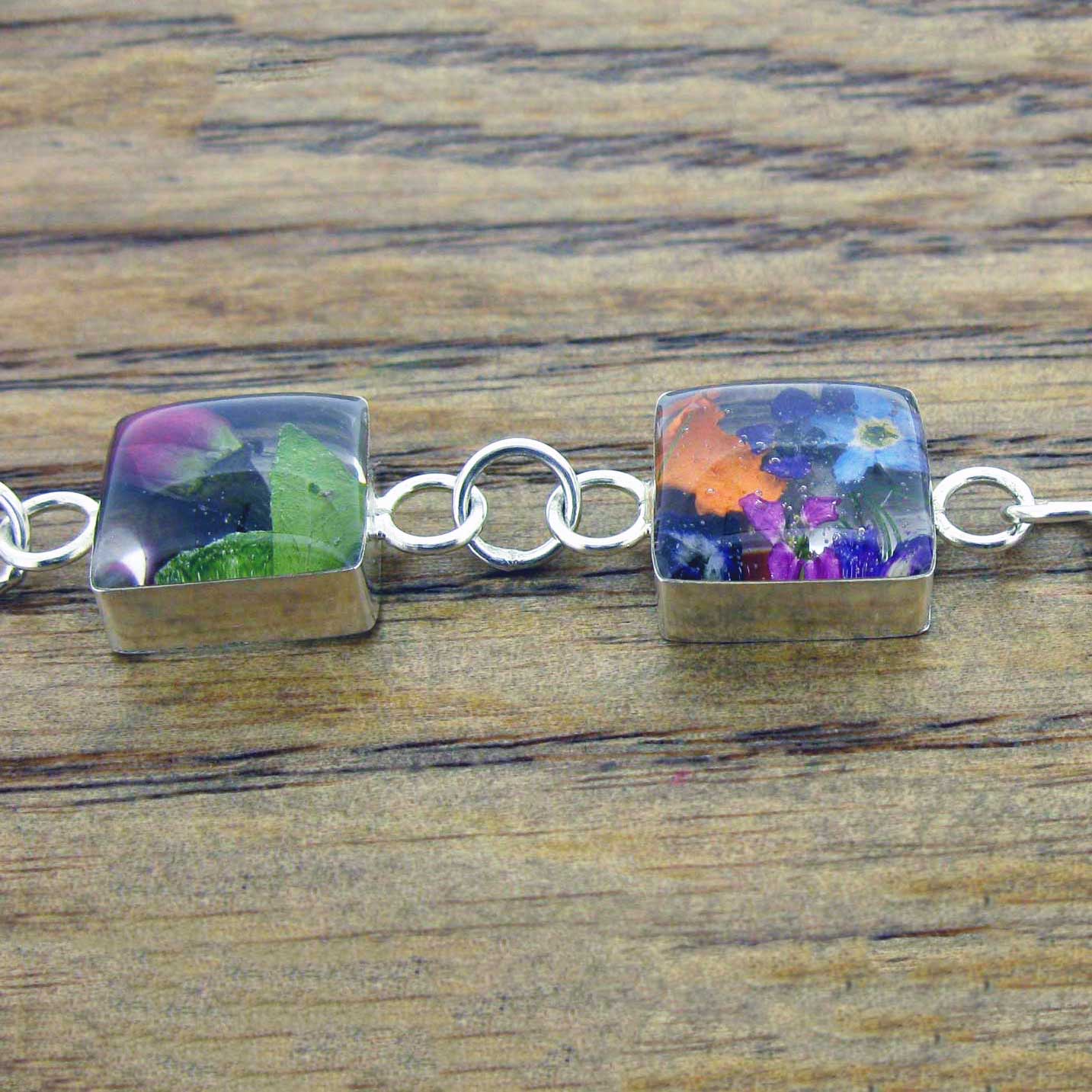 Square Silver Flower Bracelet (47) Secondary image